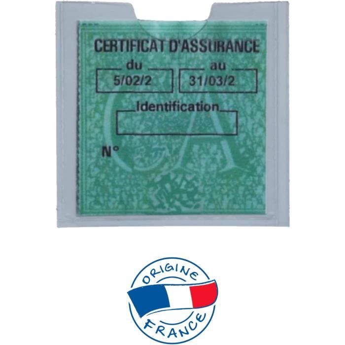 Porte vignette assurance personnalisable opaque fabriqué en France