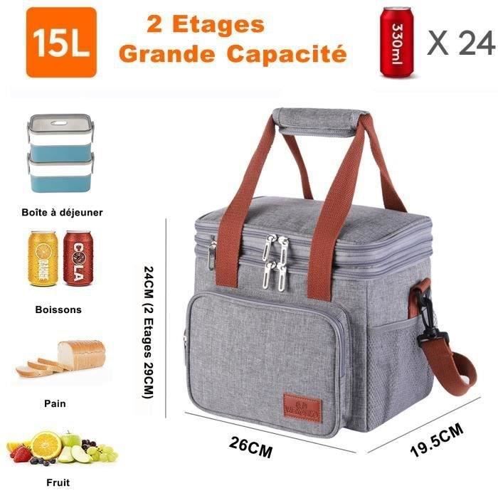Lunch Bag Kraft - Sac Repas - Isotherme - 22x16x17,5 cm - Eco