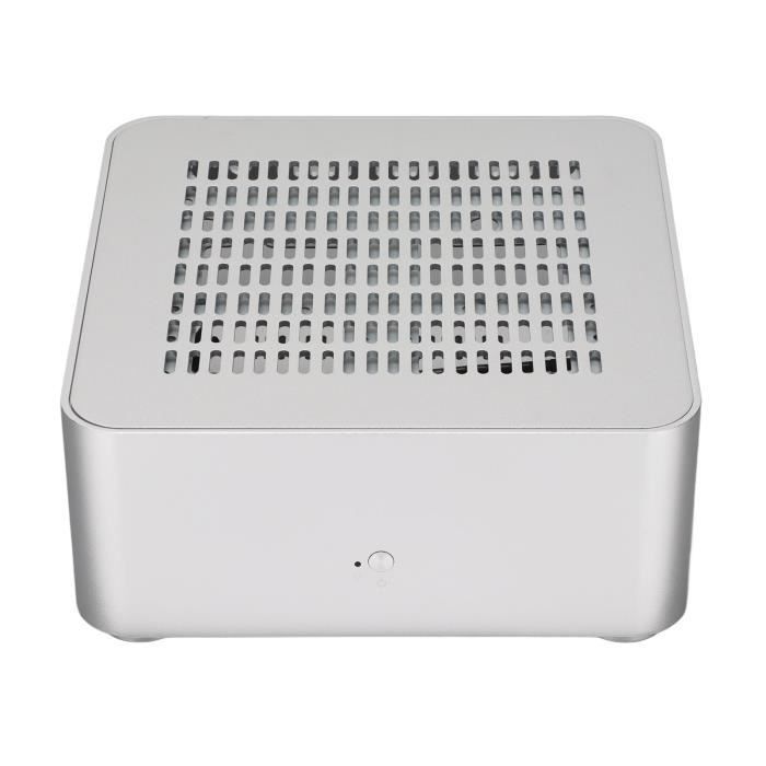 Boîtier PC Mini ITX Ghulumn M06 - Châssis Compact Bureau/HTPC | Dissipation Thermique, Design Sobre Noir