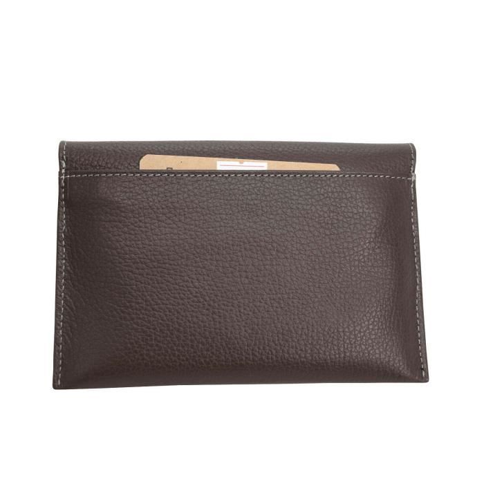 Etui Pour Carte Grise En Cuir Katana - 9x14x1,5cm, Marron Chocolat - Protection élégante Documents