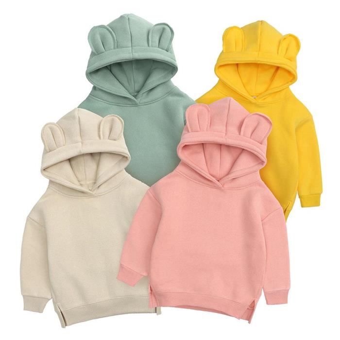 Pull à Capuche Décontracté Enfant - Manches Longues - Pour Garçon Et Fille - Tissu Doux Et Confortable