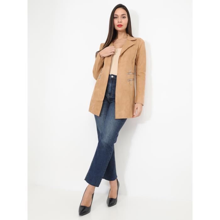 Veste longue hotsell suedine femme