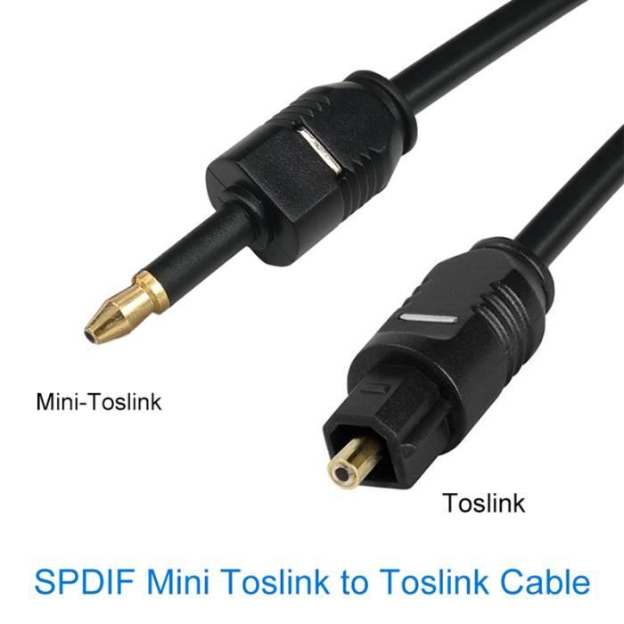 Câble audio numérique optique TosLink Ø 2 mm, 1.5m - Cdiscount TV Son Photo