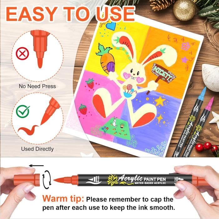 NICETY 128 Pcs Feutre Acryliques Peinture stylo - Acrylic Paint Marker