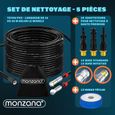 MONZANA® Tuyau déboucheur Premium set 15m 200 bar 3 adaptateurs 2 buses Kärcher haute pression tuyau nettoyage universel-2