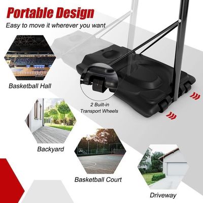 GYMAX 2-en-1 Panier Basket Enfants 3-10 Ans, avec Cible de Fléchettes, Hauteur Réglable 96/146cm, Base Remplissable Stable, 6 Fléchettes, pour Intérieur et Extérieur, pour Garçons et Filles GYMAX 2-en-1 Panier Basket Enfants 3-10 Ans, avec Cible de Fléchettes, Hauteur Réglable 96/146cm, Base Remplissable Stable, 6 Fléchettes, pour Intérieur et Extérieur, pour Garçons et Filles