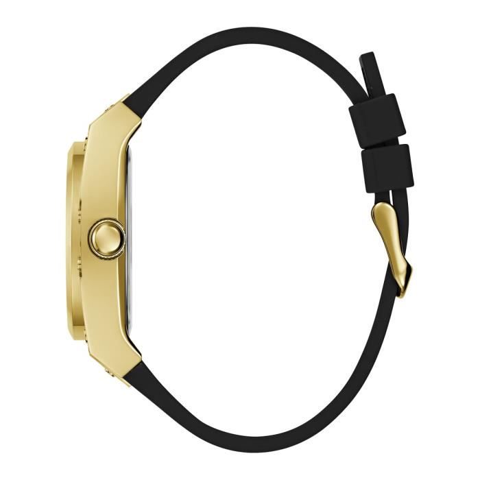 Montre Guess Pour Homme - Caoutchouc Noir Multifonction - Style Tendance