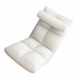 FHE -Chaise de canapé pliante - Chaise de sol avec support dorsal canapé pliant chaise lit canapé inclinable sol chaise Blanc-3