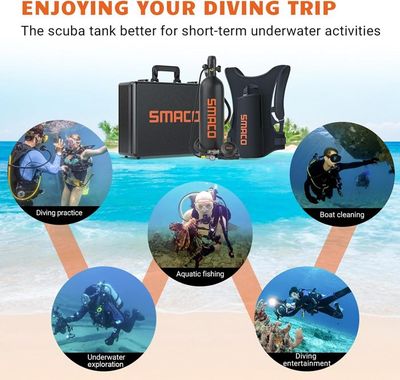 SMACO S700 Plus Mini Bouteille de Plongée Rechargeable 2L Petite Bouteille de Plongee sous-Marine Mini Bouteille d'oxygène Plongee pour Respirer sous l'eau Nettoyage du Bateau Source d'air de Secours SMACO S700 Plus Mini Bouteille de Plongée Rechargeable 2L Petite Bouteille de Plongee sous-Marine Mini Bouteille d'oxygène Plongee pour Respirer sous l'eau Nettoyage du Bateau Source d'air de Secours
