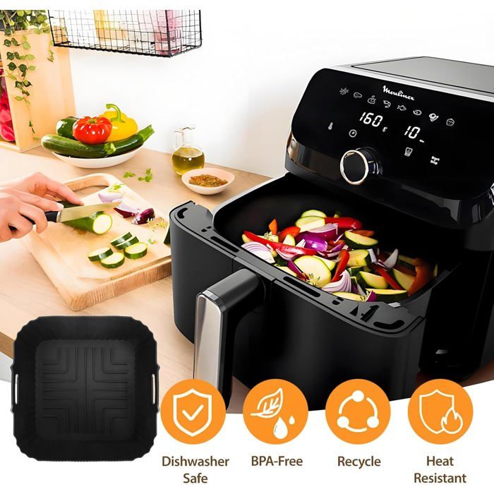 Moule Silicone Pour Air Fryer Moulinex Easy Fry XL AL4018F0 - 27 Cm Antiadhésif, Réutilisable, Lavable Au Lave-vaisselle