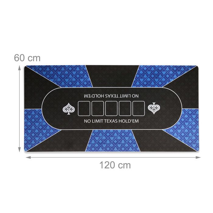 Carte 100x100 Tapis De Poker Engelhart 120x60cm - Bleu - Antidérapant Et Lavable - Pour Texas Carte 100x100 Tapis De Poker Engelhart 120x60cm - Bleu - Antidérapant Et Lavable - Pour Texas