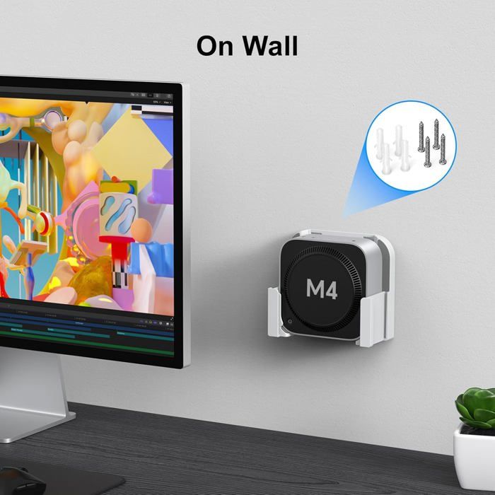 Hagibis Supporto da tavolo per Mac mini M4/M4 Pro 2024 Base antipolvere Staffa di dissipazione del calore Supporto di raffreddamento in lega di alluminio Dock  7