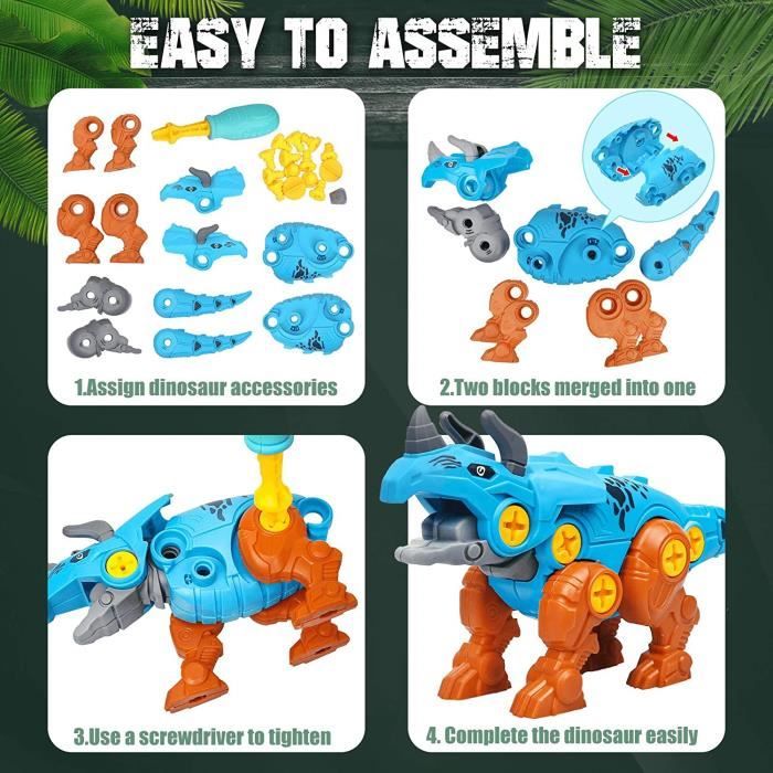 Enfants Bricolage Puzzle Assemblé Modèle de dinosaure Transformer Jouets  Enfants Garçons Fille Cadeau Coffret Pour 3-6 ans