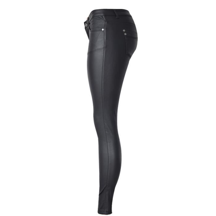 Pantalon cuir femme taille basse best sale