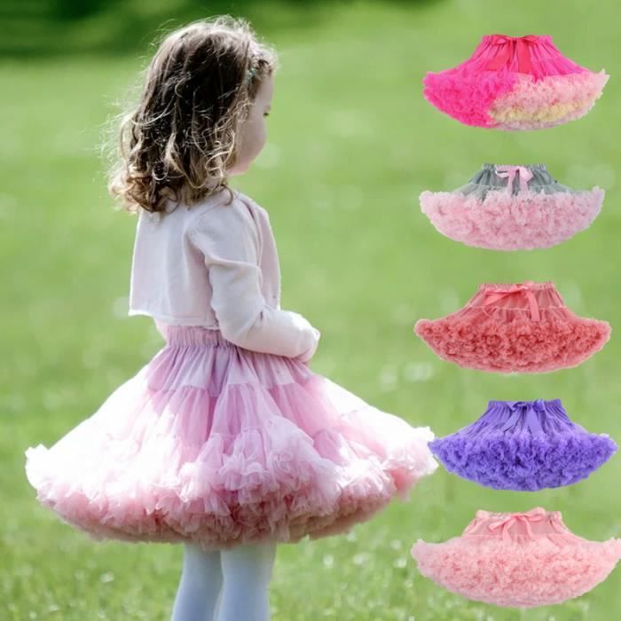 Jupe Tutu Bébé Enfant Fille Mignonne Pettiskirt pour Danse Carnaval Costume  Mode Princesse Fluffy Glisten Danse Performance