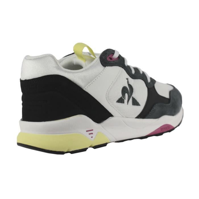 Baskets LCS R500 LE COQ SPORTIF Blanc Rose Lacets Textile