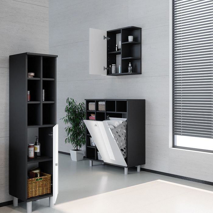 Support Mural Pour Balance De Salle De Bain - 2 Paires, Adhésif Fort, Dimensions 7,2x3,6 Cm - Noir