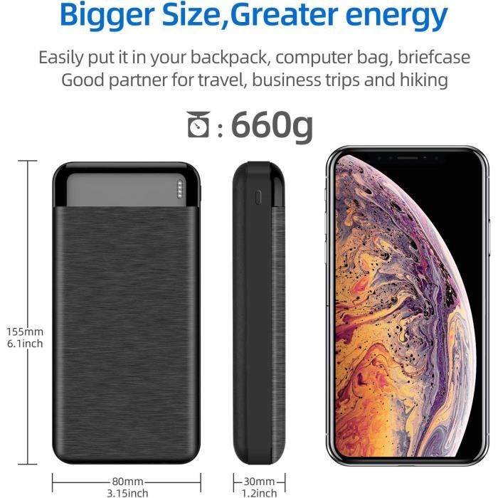 Powerbank 30000mAh Avec écran LCD - Charge Rapide PD 100W, 4 Ports (2x USB-C, 2x USB-A) - Pour Voyages Et Urgences