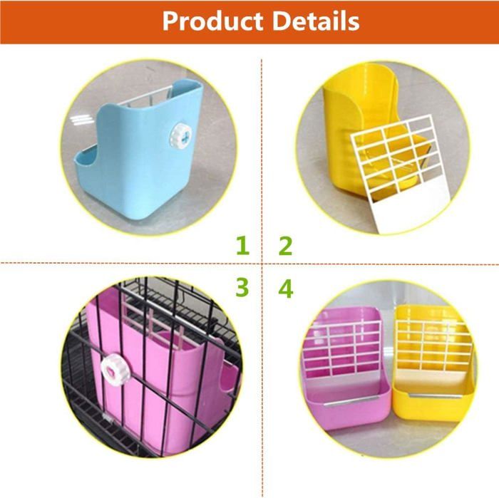 2 Distributeurs De Foin En Acier Inoxydable 8 Cm - Pour Lapin, Cochon D'Inde, Hamster - Hygiénique, Avec Crochet