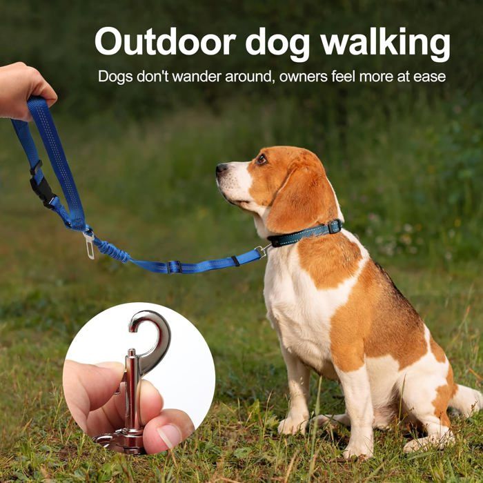 Lot De 2 Ceintures De Sécurité Pour Chien En Voiture - Réglable Et Anti-Vibration - Noir