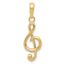 14K Or Jaune Solide Poli Menorah Pendentif 21x12mm 1.11 G