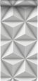 PP intissé éco texture graphique 3D gris clair - 0,53 x 10,05 m - 347815-0
