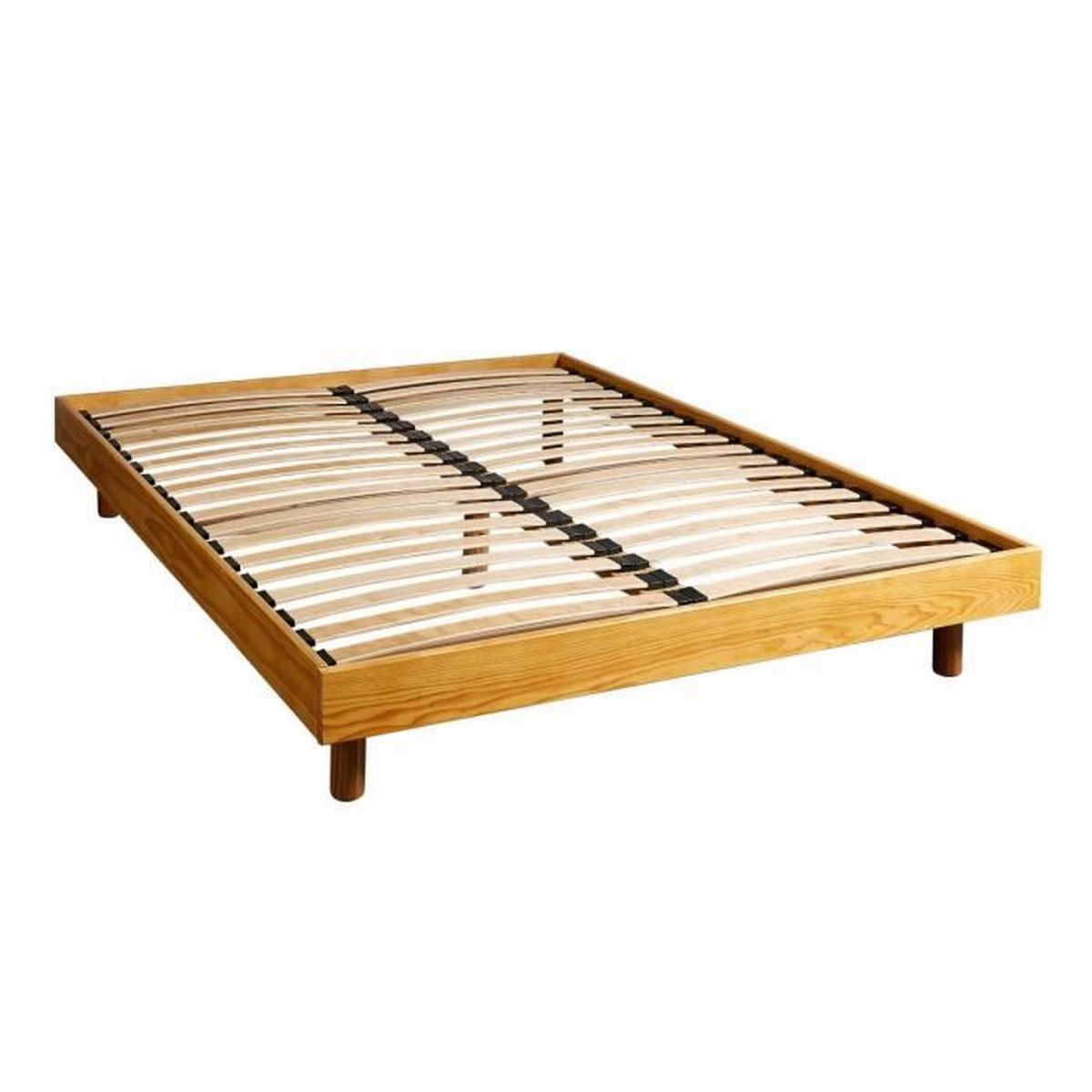 Sommier Someo A Lattes En Kit Bois Miel 140x190 Achat Vente