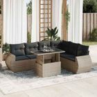 vidaXL Salon de jardin avec coussins 7 pcs gris résine tressée 3326651
