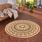 Tapis - PERGAMON - Salsa - Jute fait main - Rond - 80x80 cm - Anthracite Multicolore