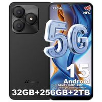 Smartphone 5G Ainuevo Neo S25 Pro 32GB+256GB 5280mAh 64MP 6.75" HD+ Smartphone Pas Cher Android 15 Smartphone Double Sim/NFC, Noir