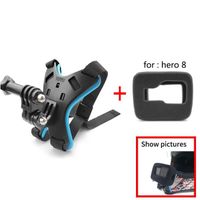 Blue-for Hero8 - support de menton pour casque de moto, pour GoPro Hero 9-8-7-6-5 SJCAM, accessoire de caméra