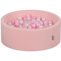 KiddyMoon 90X30cm/300 Balles 7Cm Piscine À Balles Pour Bébé Rond Fabriqué En UE, Rose: Rose Poudre-Perle-Transparent