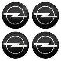 Moyeux de roue,Cache-moyeu de pneu de voiture, autocollant de jante, 60MM, 4 pièces, pour Opel Mokka Antara Corsa - Type black Opel