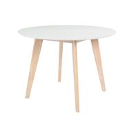 Table ronde blanc et bois 100 cm LEENA - MILIBOO - Style scandinave et moderne - 4 personnes