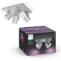 Philips Hue White and Color Ambiance ARGENTA Spot carré 4x5.7W -  Aluminium