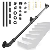 Rampe Escalier, PaNt 1.5M Main Courante pour Escalier Exterieur Galvanisation Industrielle Antidérapante Poignée Rambarde