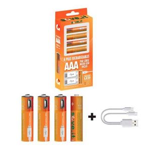 PILES Pile rechargeable AAA Ni-Mh x4 SAVE IT