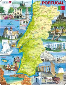 PUZZLE Portugal - Carte, Sites et Attractions, édition Po