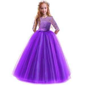 Robe De Soirée Femme Ever-Pretty - Dos Nœud, Manches 3/4 Dentelle - Longueur Longue - Modèle Élégant Pour Mariage, Cérémonie