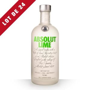 VODKA 24x Absolut Lime (Citron Vert) - 24x70cl - Vodka