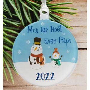 BOULE DE NOËL Mon Premier Noël avec Papi - Décoration de Sapin \