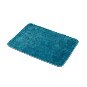 TAPIS DE BAIN TENDANCE - Tapis de salle de bain Bleu canard en Microfibre Confort et Doux 50 x 70 cm
