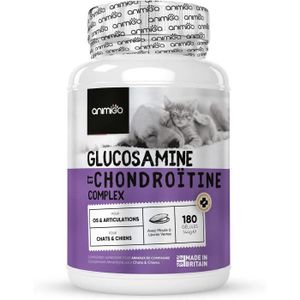 COMPLÉMENT ALIMENTAIRE Glucosamine Chondroïtine Chien Chat - Moule à Lèvres Vertes, Oméga 3, Curcuma - 180 Gélules - Chondroprotecteur - Animigo