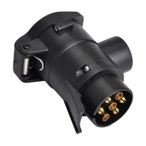 JVJ Adaptateur fiche 7 vers 7 broches câble adaptateur remorque rallonge câble spirale 2 m 7 broches câble de remorque voiture moins de 12 V 