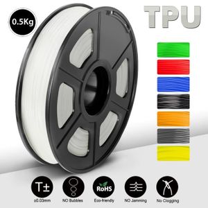 JAYO Imprimante 3D Filament TPU Shore 95A 0.5KG/500G Bobine TPU Bleu Précision de +/-0,02mm TPU Flexible Filament 1.75mm JAYO Imprimante 3D Filament TPU Shore 95A 0.5KG/500G Bobine TPU Bleu Précision de +/-0,02mm TPU Flexible Filament 1.75mm