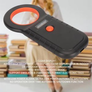 BADGE RFID - CARTE RFID PAR - lecteur de puces pour animaux Lecteur d'étiquettes pour animaux de compagnie, Rechargeable, Bluetooth outillage carte Noir