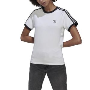 T-SHIRT Adidas T-shirt pour Femme Adicolor Classics Slim 3-Stripes Blanc HM6412