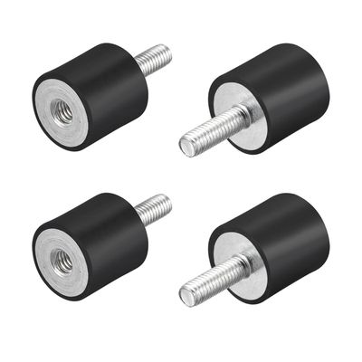 sourcing map Silent Bloc 2pcs M10 Mâle/Femelle Support Caoutchouc Vibration Isolateur Absorbeur Choc D50mmxH20mm, pour Garage Moteur Air Compresseur Voiture Bateau Bobine