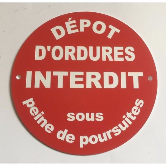 Panneau Décharge Interdite Amende Incluse - Sécurité Optimale Format 300x200mm PVC 3mm D'épaisseur