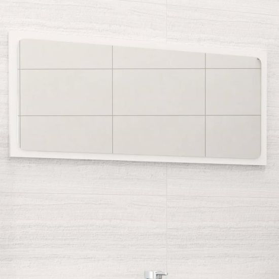 Nouveauté!Miroir Décoratif - Miroir Attrayante salon de salle de bain Blanc brillant 80x1,5x37 cm Aggloméré787